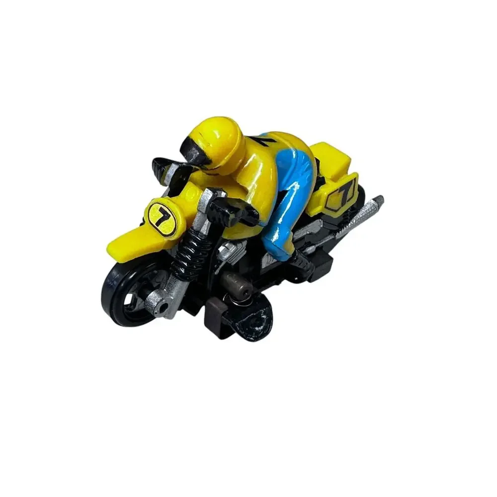Tyco #7 Racing Dirt Bike Motorcycle Slot Car Yellow Driver Vintage